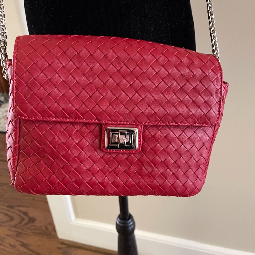 Red Italian leather crossbody/shoulder purse/bag. Beautiful & NWOT.